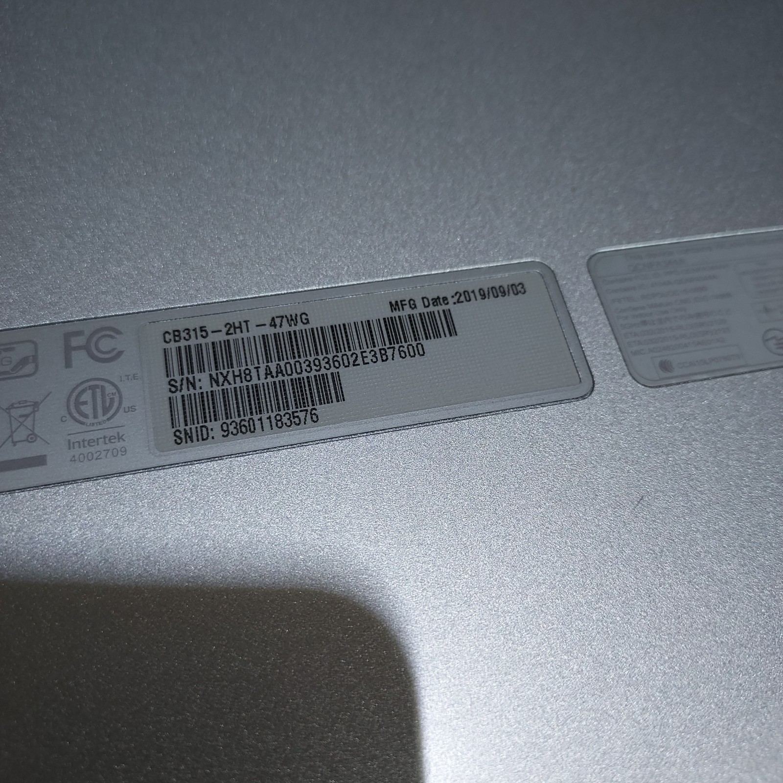 Acer Chromebook CB315-2HT-47WG AMD A4-9120C 1.60GHz 32GB – Broken Screen