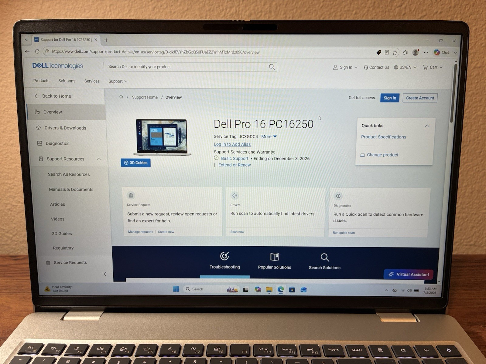 MINT Dell Pro 16 PC16250 Laptop Ultra 7 255U 16GB RAM 512GB SSD FHD+ Warranty!