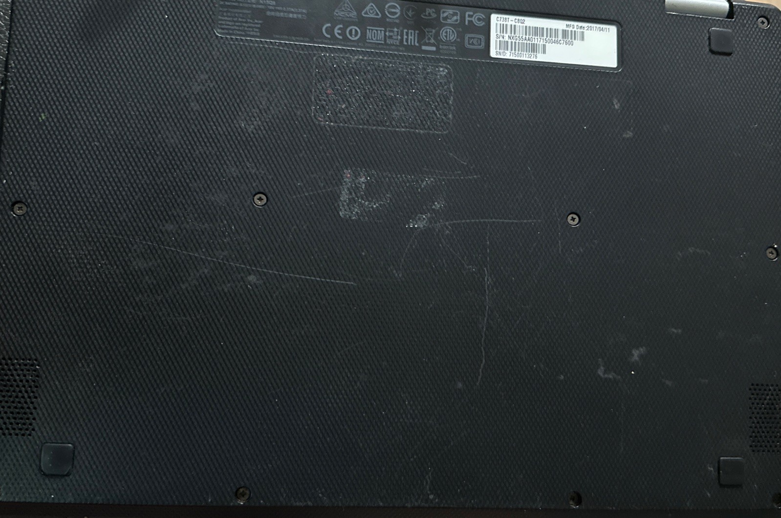 Acer Chromebook 11 – C738T – N15Q8 – Laptop Parts/repair – no charger