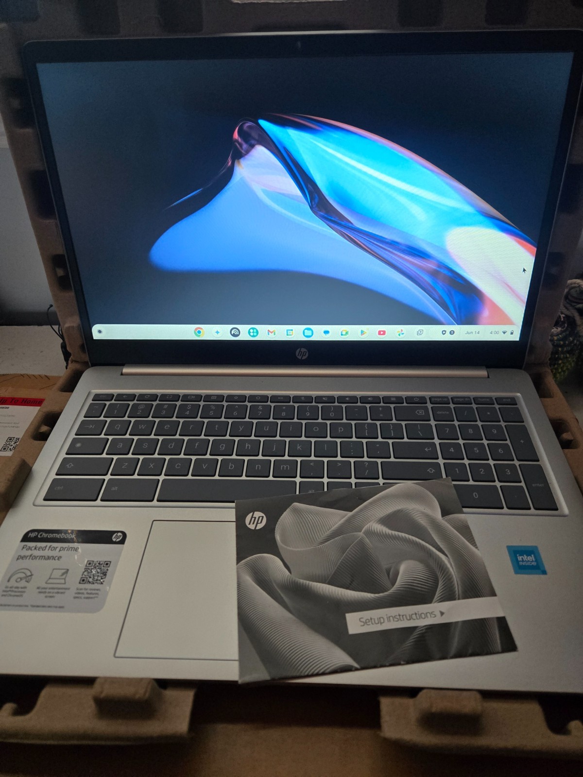 HP Chromebook 15.6 15a-nb0013dx Intel N200 8GB 64GB + 256GB card Natural Silver
