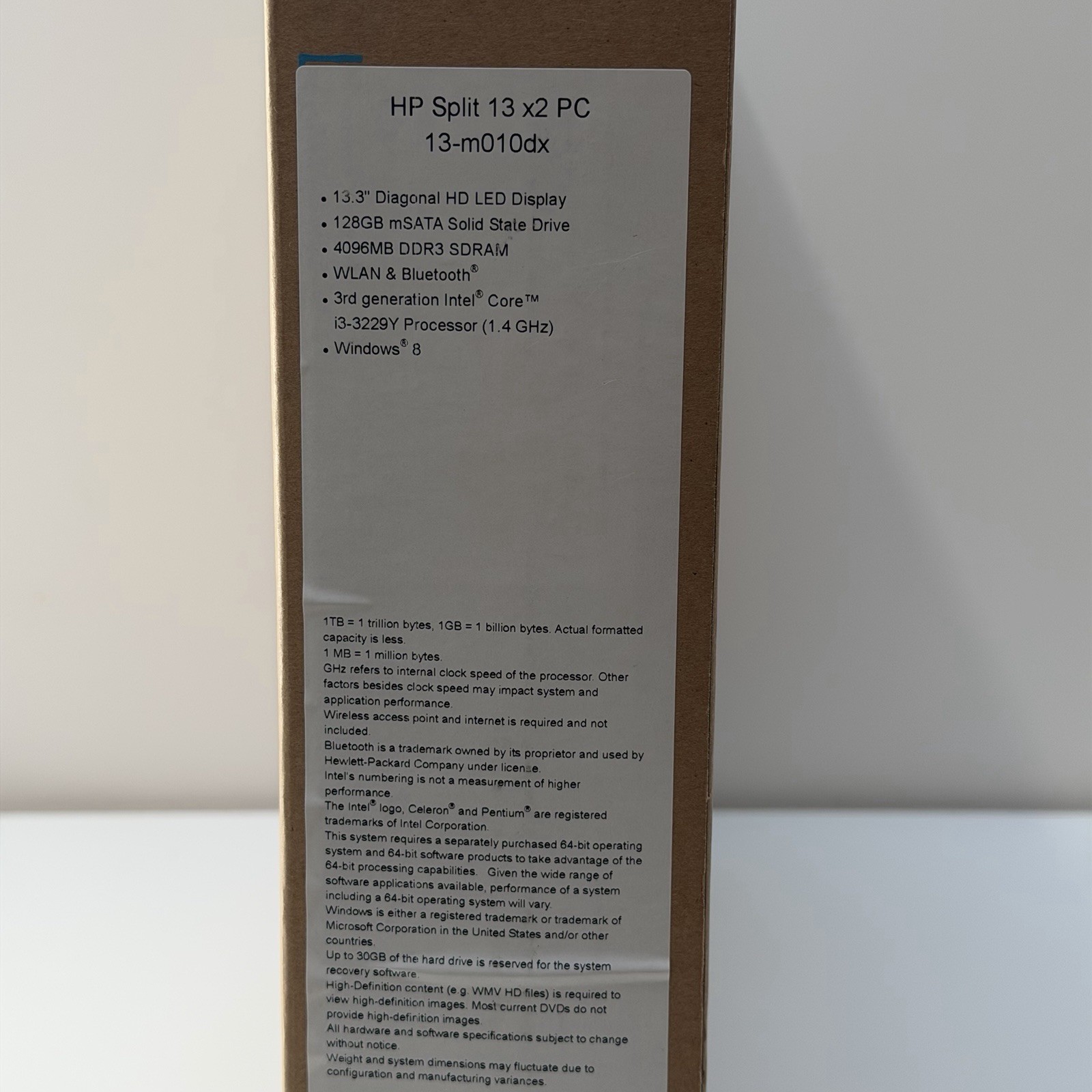 NEW HP Split x2 13-m010dx i3 4GB 128GB SSD 13.3” Windows 8 Open Box Nos