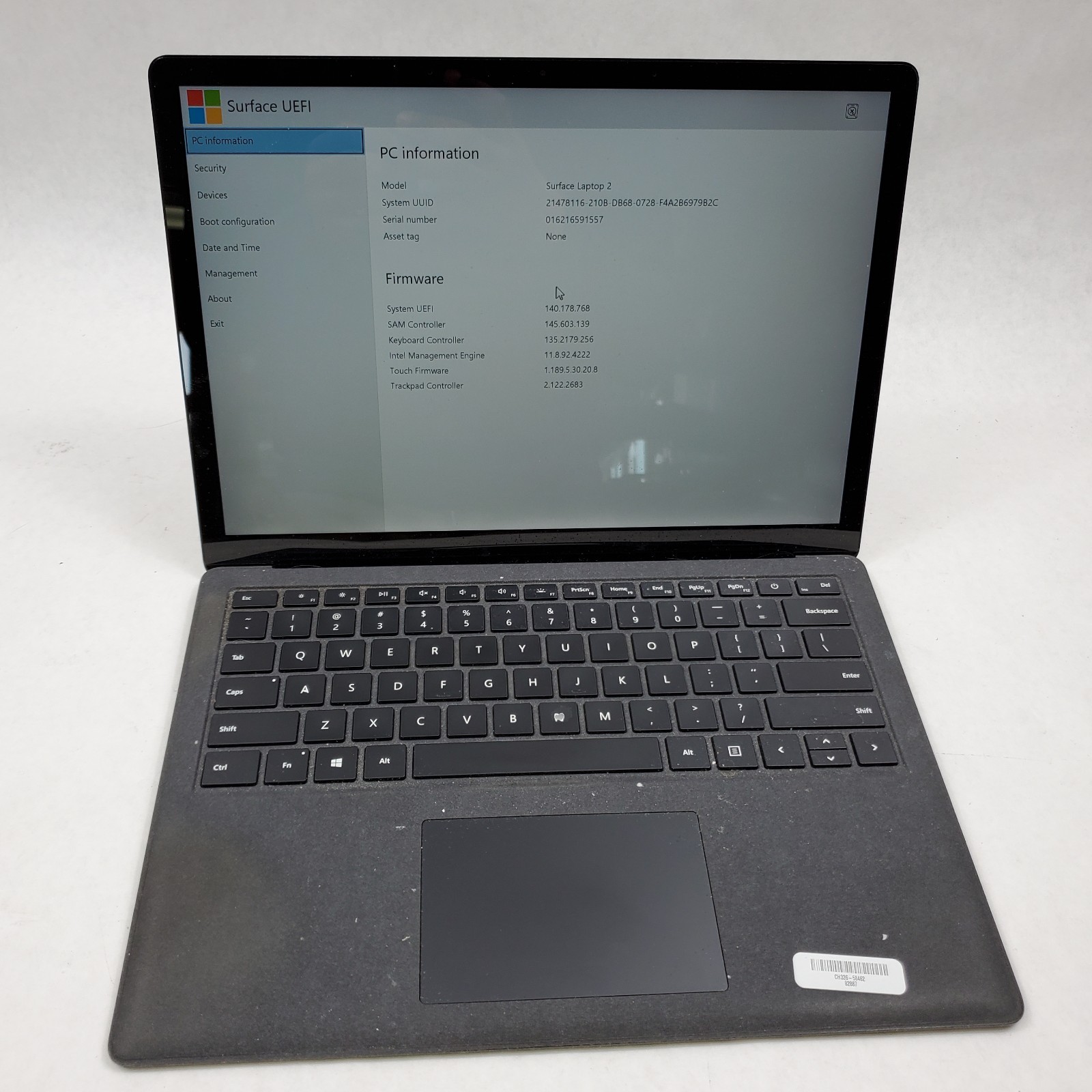 MICROSOFT Surface Laptop 2 1769 Intel Core i7-8650U 16GB RAM 512GB SSD NO OS
