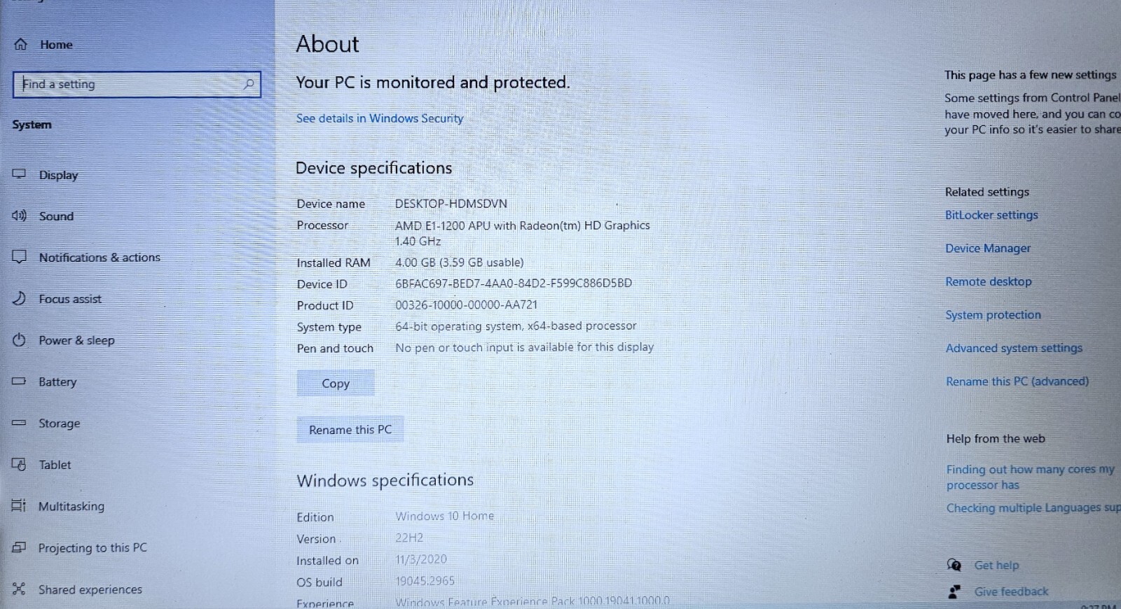 ASUS X401U / 320GB HDD / 4GB RAM / AMD E1-1200 1.40GHz / 14″ / WINDOWS 10