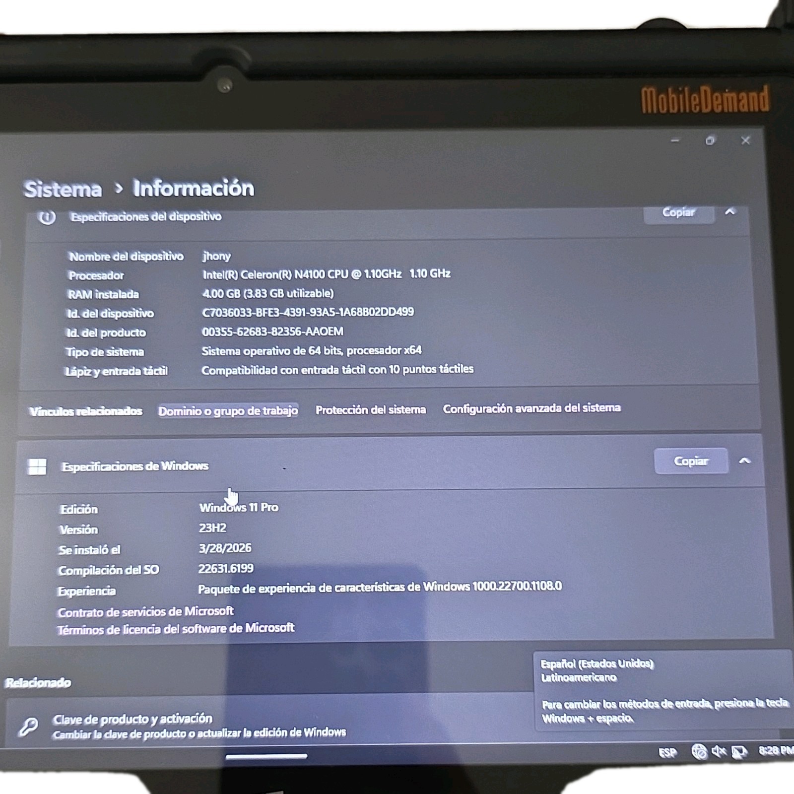 MobileDemand Flex 10B Rugged Detachable Laptop Intel Celeron 4GB 116GB Windows