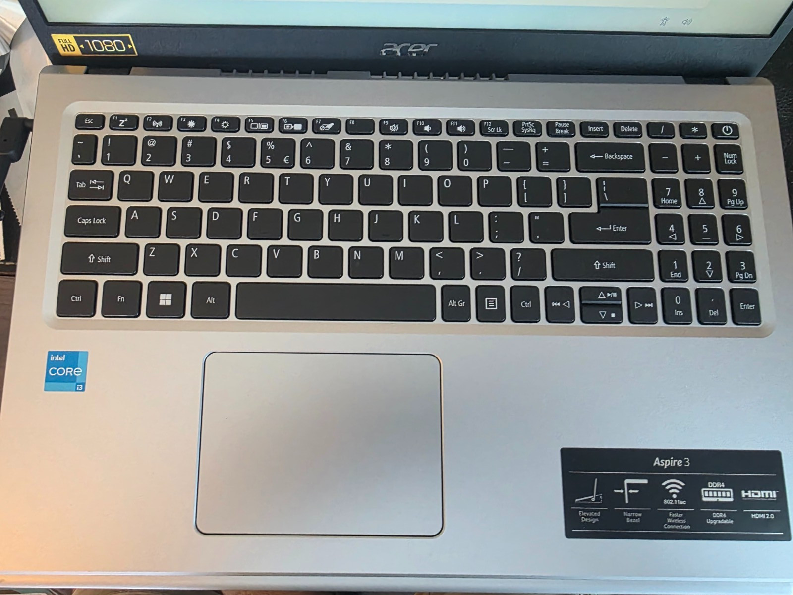 Acer Aspire 3 15.6 Laptop Laptop i3-1115G4 8GB RAM, 256GB SSD, Win11, Silver
