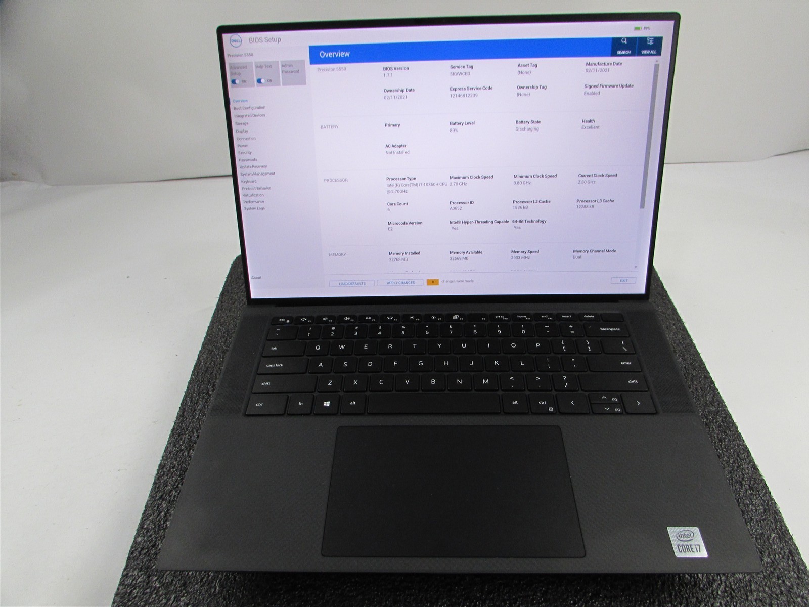 DELL PRECISION 5550 1920X1200 FHD CORE I7-10850H 512GB SSD 32GB RAM T1000 WIN 11