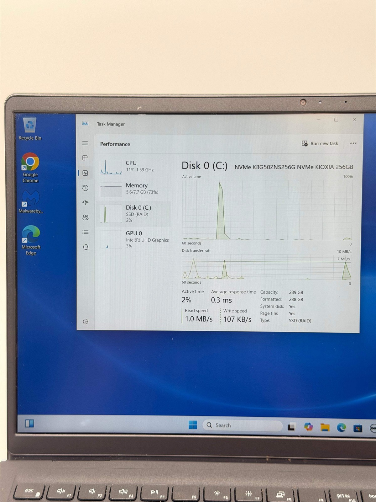 Dell Inspiron 15 3000 Intel Pentium 256GB SSD 8GB RAM 15.6″ Black
