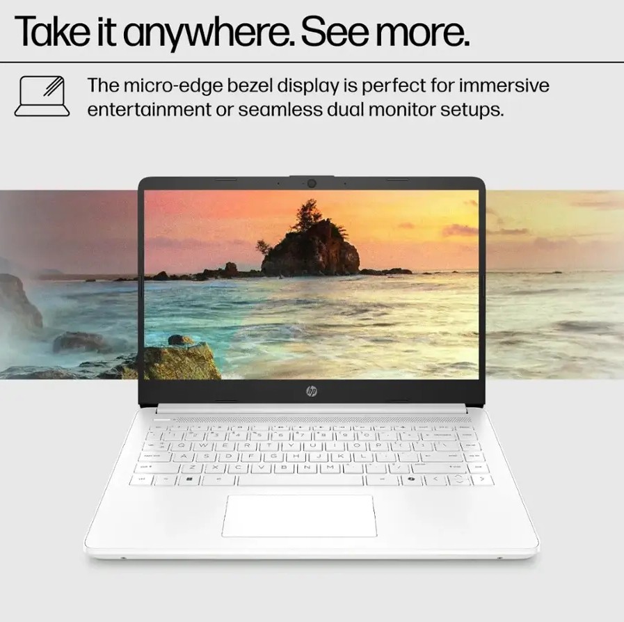 HP 14 Thin&Portable, Laptop Intel Celeron N4500, 4GB DDR4 64GB eMMC Win 11 Home