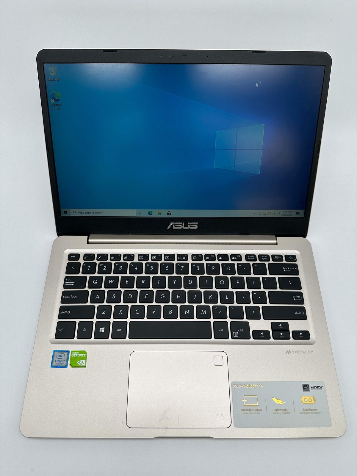 Asus VivoBook S14 14″ Core i7 8th Gen 8GB RAM 256GB Silver Charger Used