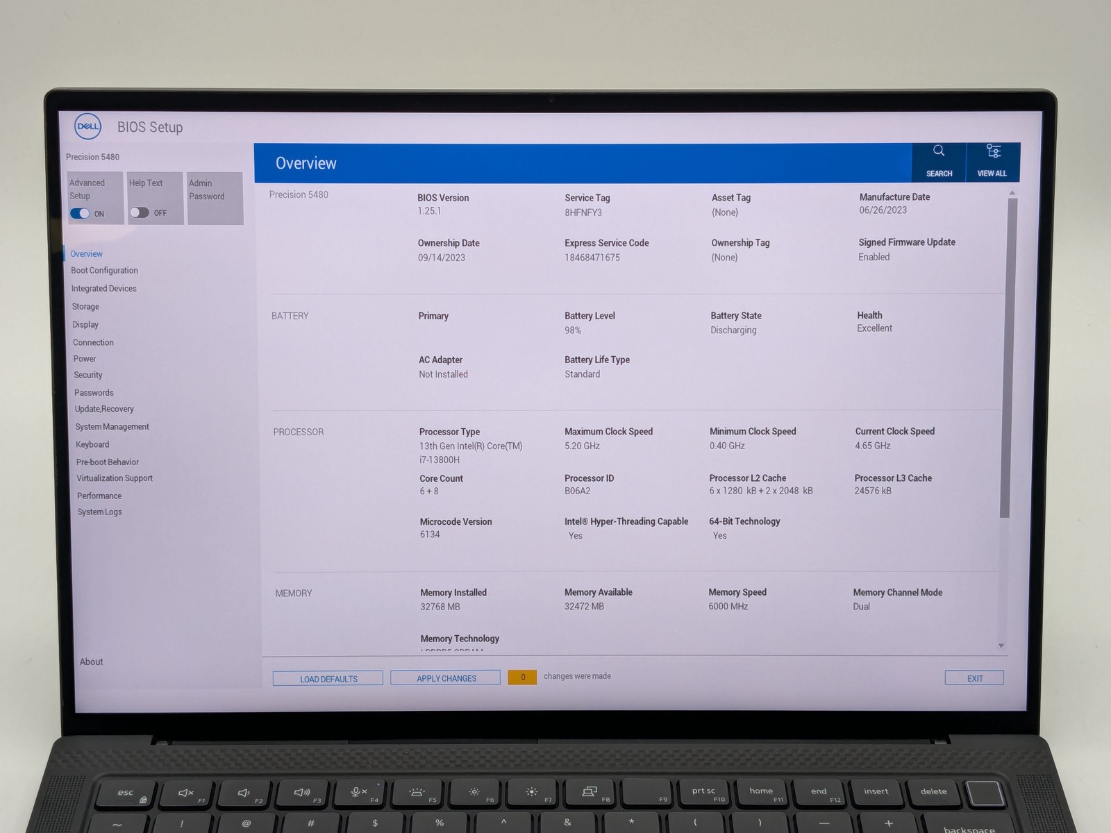 Dell Precision 5480 WQXGA Touch 14″ I7-13800H 1TB SSD 32GB W11P RTX A1000 *READ*