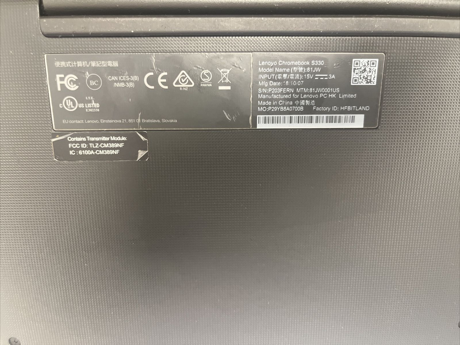 Lenovo Chromebook S330 14″” Mediatek MTK 8173c 4gb RAM 64gb eMMC Chrome OS
