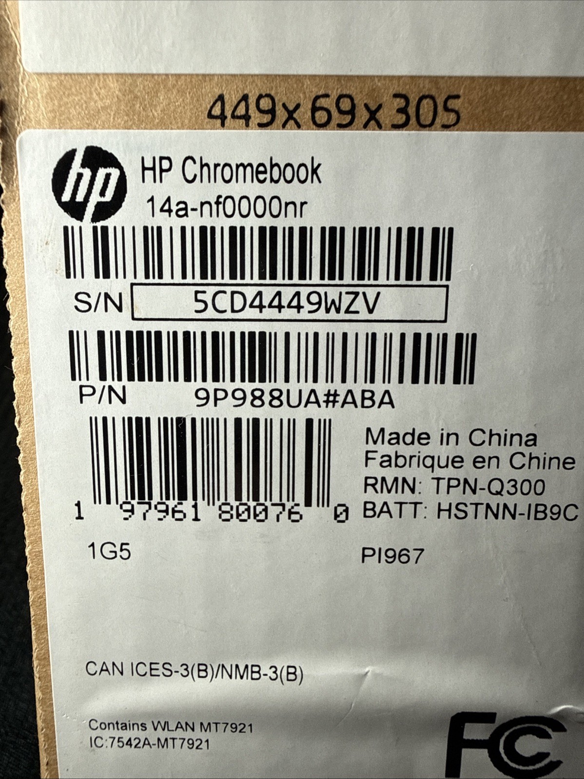 HP Chromebook 14″ Laptop HD Display Intel N100 4GB 64GB Chrome OS 9P988UA