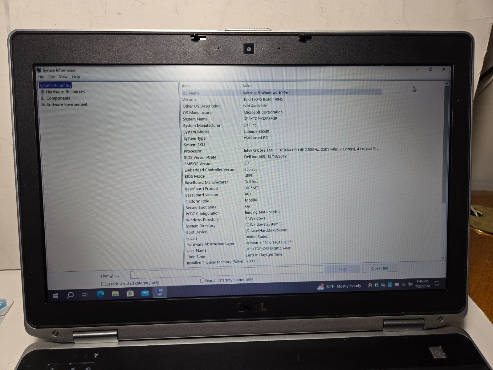 DELL LATITUDE E6530 15.6” i5-3210M @ 2.50GHz, 4GB RAM, 256GB SSD, Win 10 PRO
