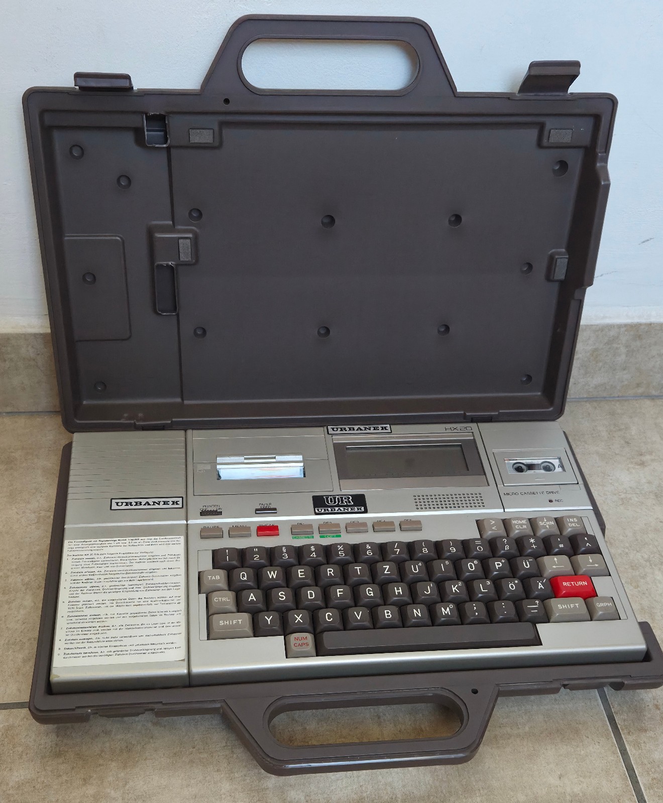 EPSON HX-20 portable computer with case, microcassette driver, printer, Untested