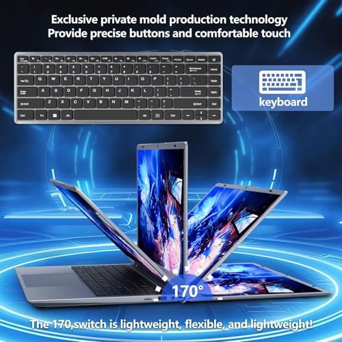 2026 Silver Laptop, Pentium Gold 6500Y Processor(Up to 3.4 GHz),8GB RAM 256GB