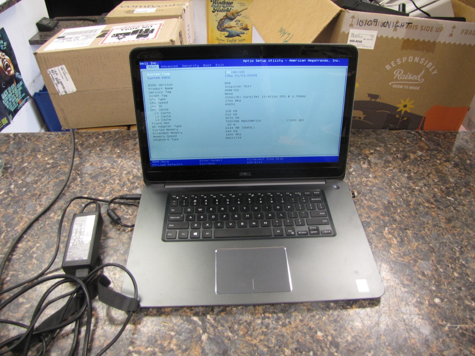 Dell Inspiron 15 7547 Laptop Intel Core i5-4210U 6GB RAM 1TB HDD as-is
