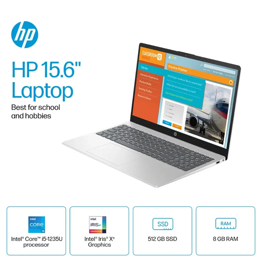 HP Laptop 15-fd0005dx 15.6″ TS HD Led i5-1235U 8GB SODIMM DDR4 SDRAM 512GB SSD