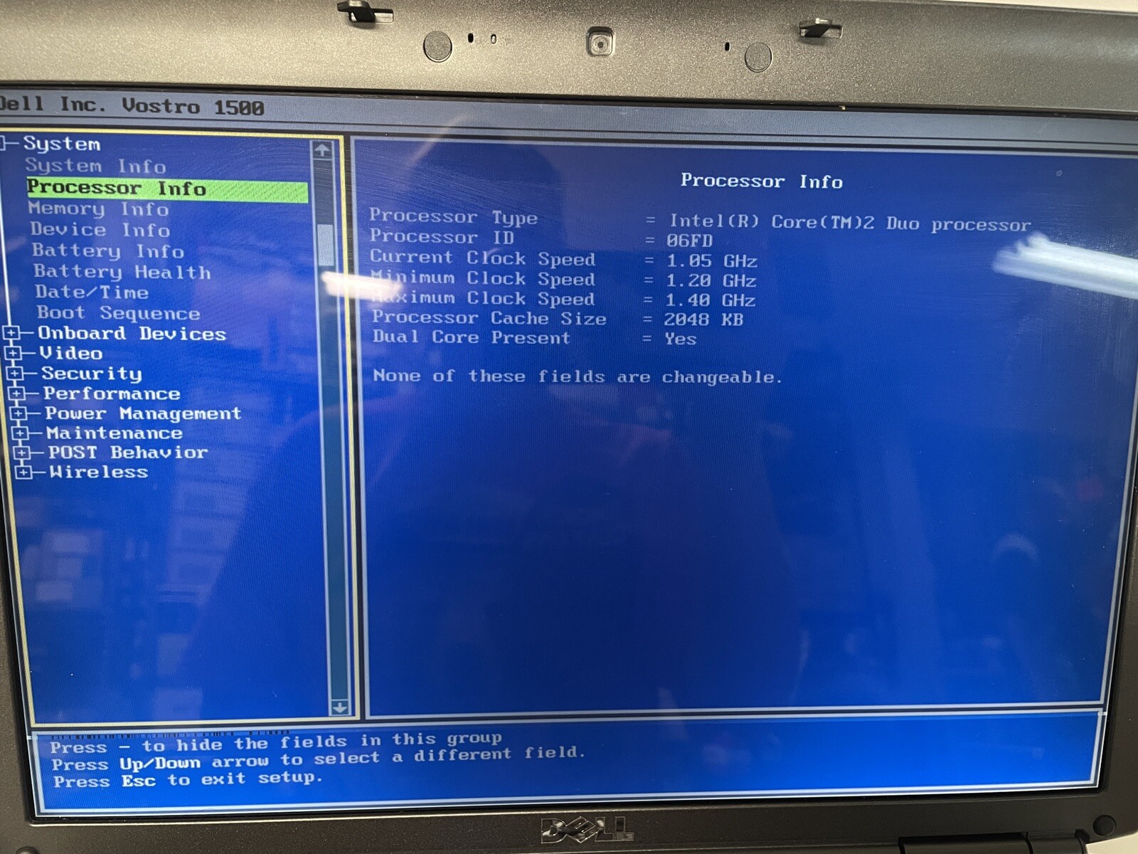 Dell Vostro 1500 15.4in. Notebook/Laptop – Black – PP22L See BIOS Pics