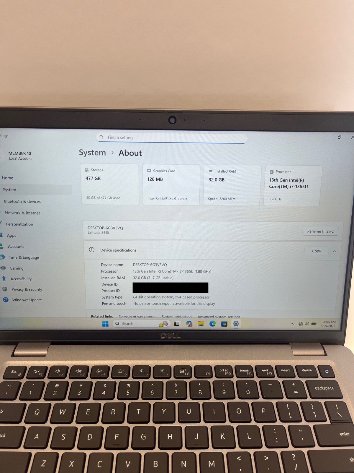 Dell Latitude 5440 14″ 32 GB RAM i7-1365U 512GB SSD 13th Gen Intel Laptop Win 11