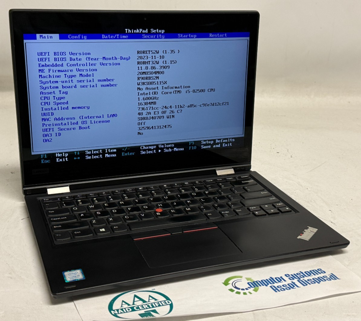 Lenovo ThinkPad L380 Yoga 2in1 13.3″ (i5-8250u – 16GB RAM – 256GB SSD – Win11H)*