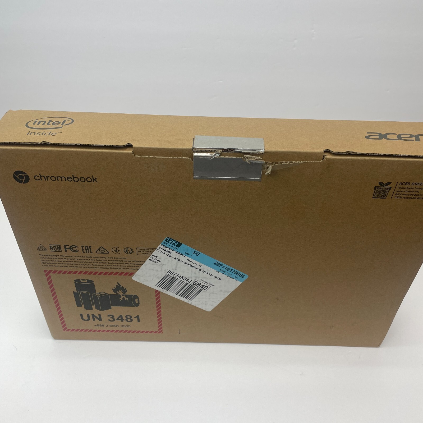 Acer Chromebook Spin 713 13.5″ Intel Core i3-10110U 4GB DDR4 64GB eMCC N19Q5 NEW
