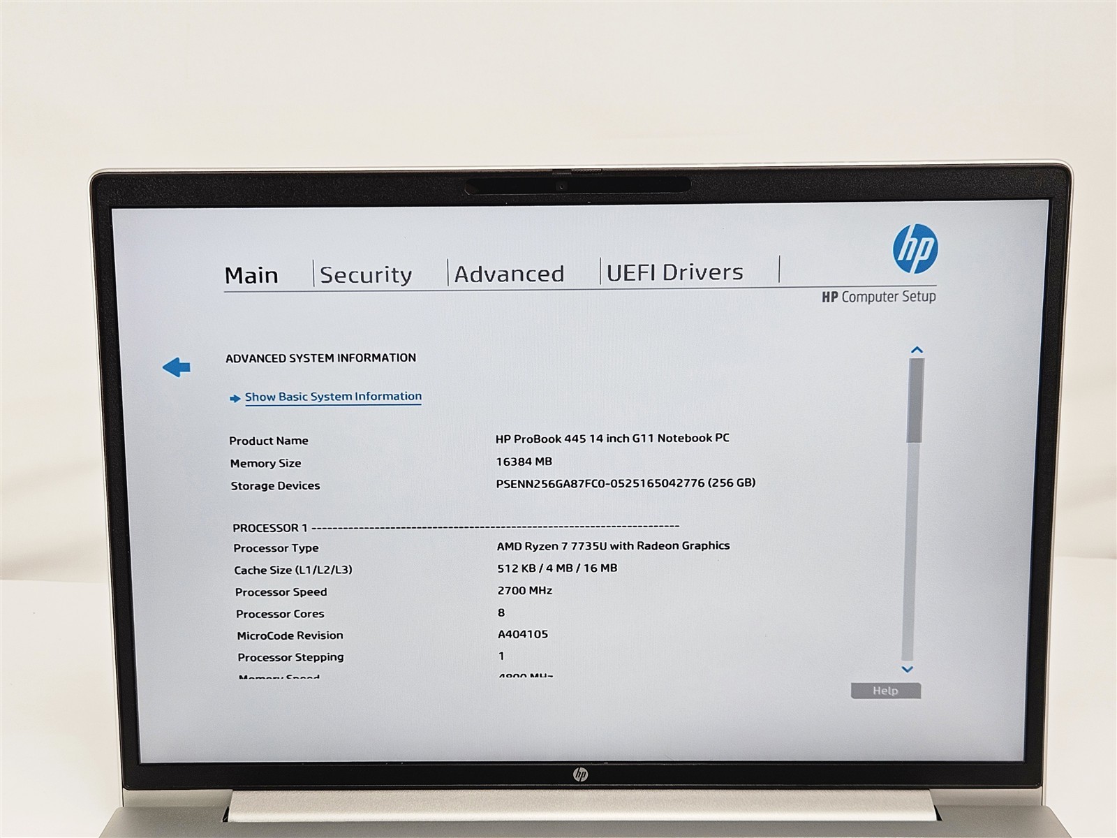 HP ProBook 445 G11 Ryzen 7 7735U 16GB RAM 256GB SSD AMD Radeon 680M
