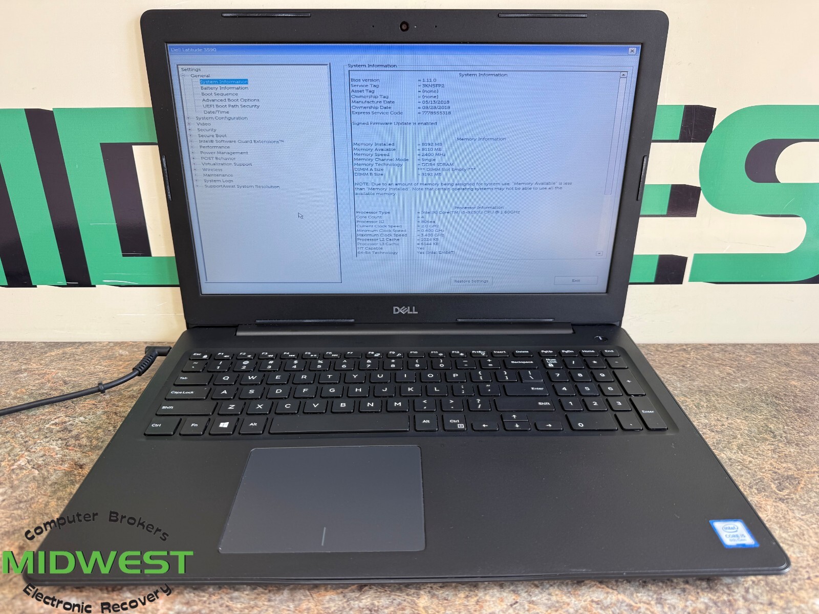 Dell Latitude 3590 i5-8250U 1.6GHz 8GB 500GB HDD