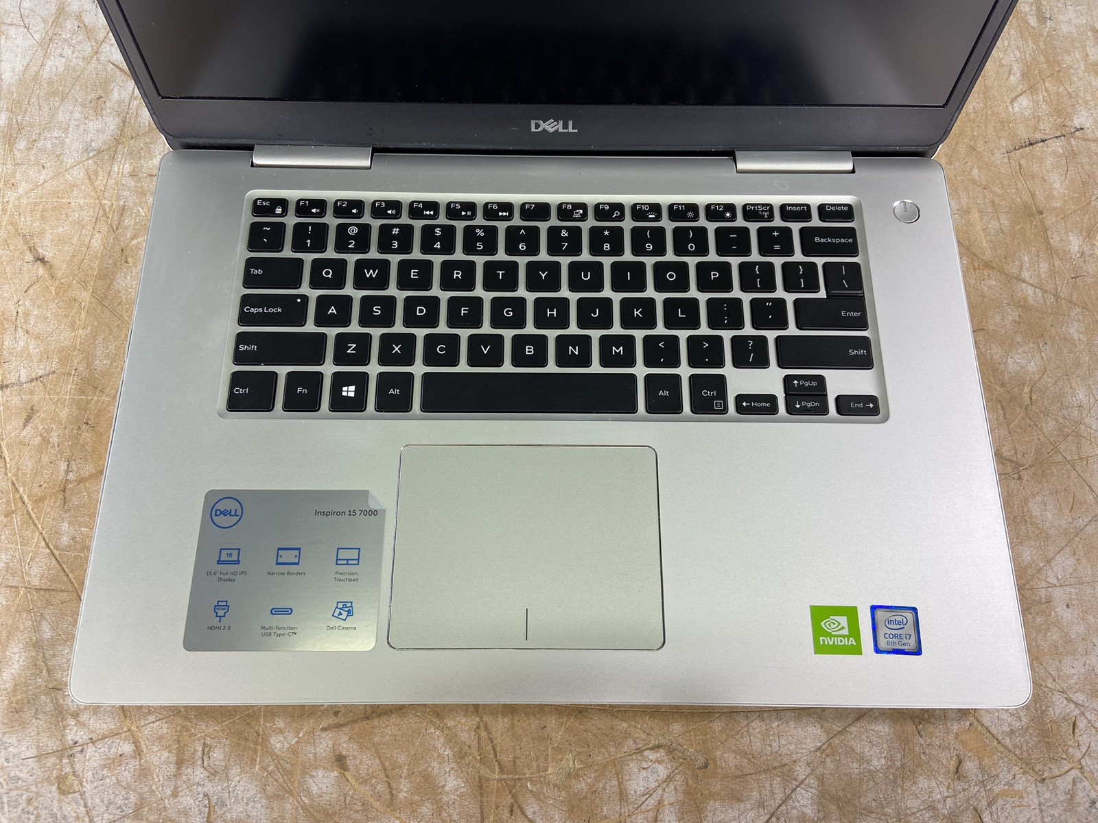 DELL INSPIRON 7580 i7-8565U @ 1.80GHz, 4GB RAM, NO HDD/OS – (FOR PARTS)