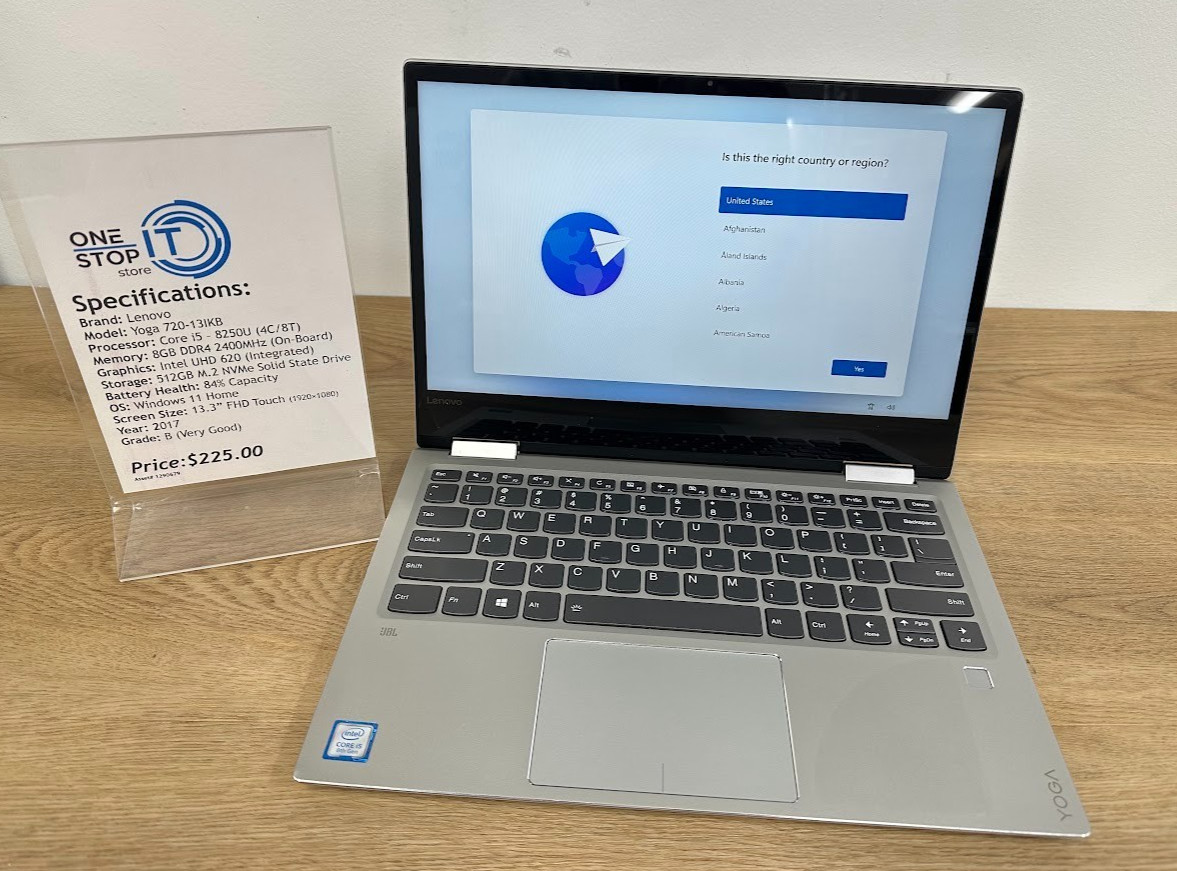 Lenovo Yoga 720-13IKB, Core i5 8250U, 8GB DDR4, Intel UHD 620, 512GB, SSD, 2017