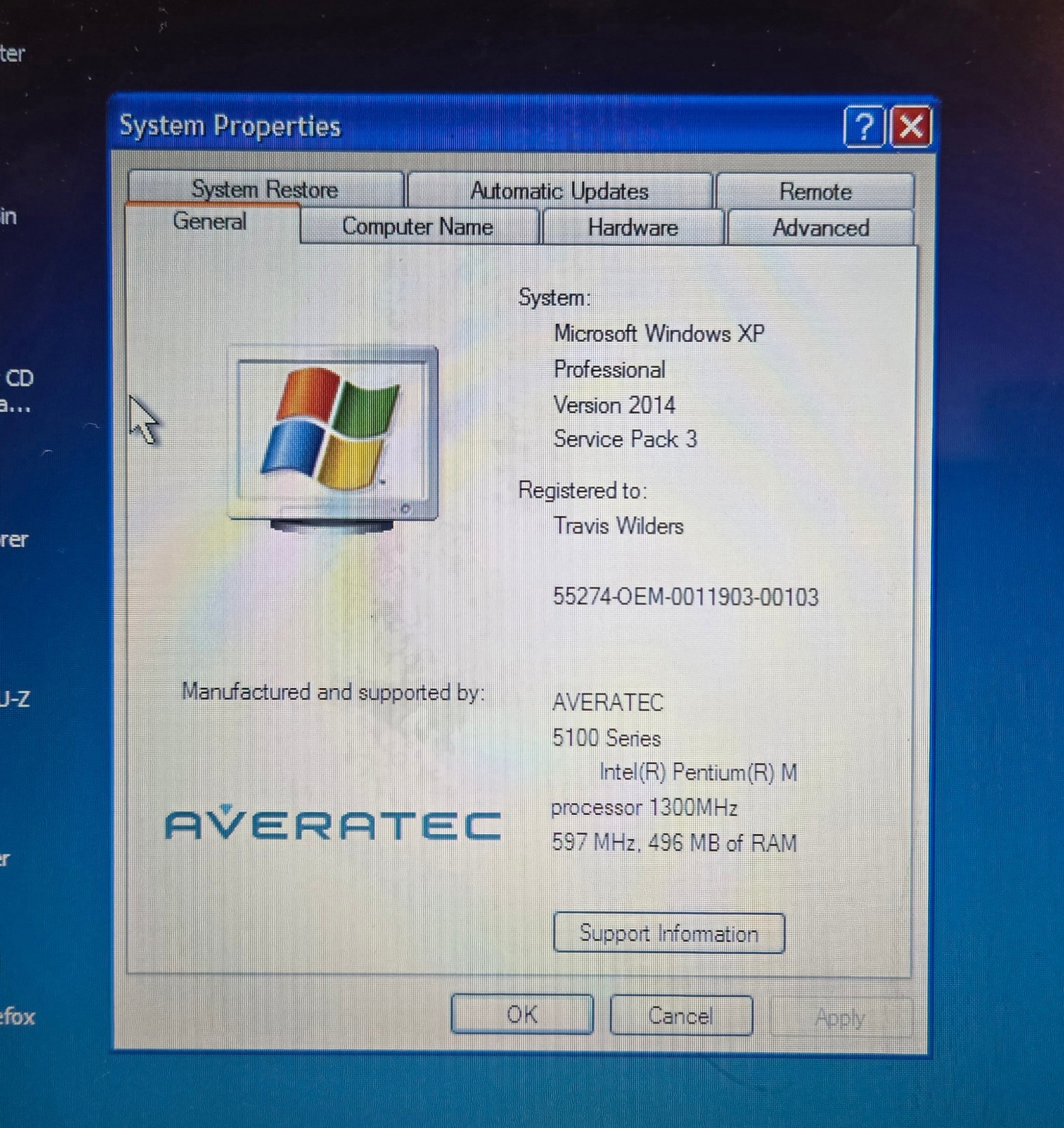 Vintage Averatec 5110H (Intel Pentium M @ 1.3 GHz, 512 MB RAM, WinXP Pro SP3)