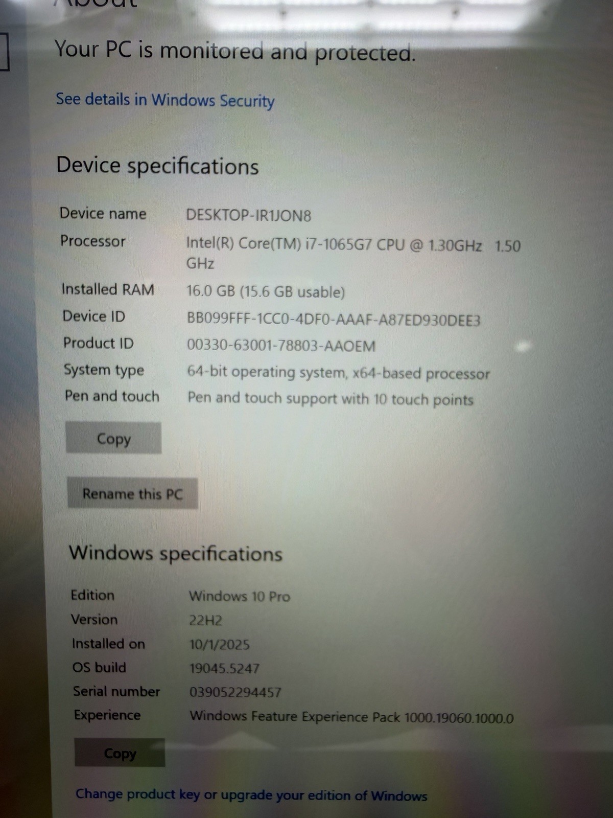 Microsoft Surface Laptop 3 13.5 2K TOUCH i7-1065G7 1.30GHz 16GB 256GB SSD
