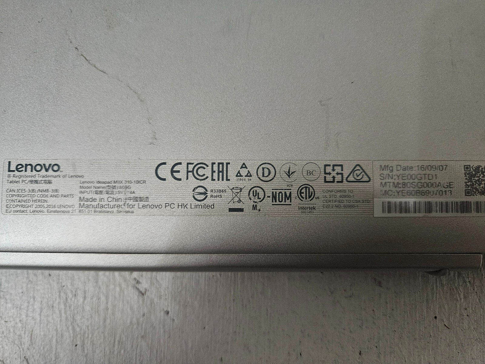 Lenovo Ideapad MIIX 310-10ICR – Tested and Working