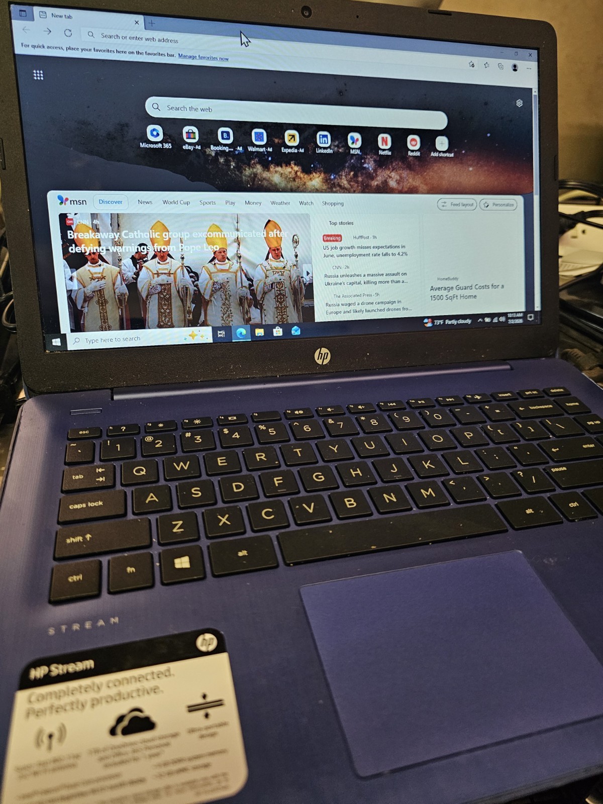 HP ‎14-CB1xxx Stream 14″ (64GB, Intel Celeron N4000, 1.1 GHz, 4GB) Laptop-…