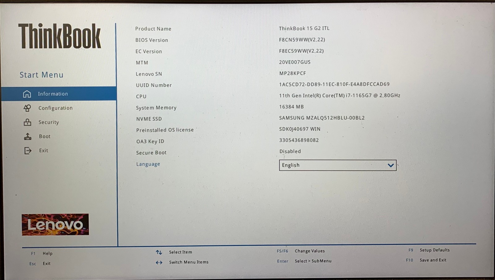 Lenovo ThinkBook 15 G2 ITL 15.6″ Laptop i7-1165G7 16GB RAM 512GB NVMe, As Is