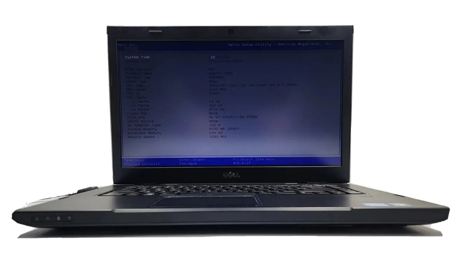 DELL Vostro 3550 Intel i3-2330 M @ 2.2 GHz 8GB RAM No HDD