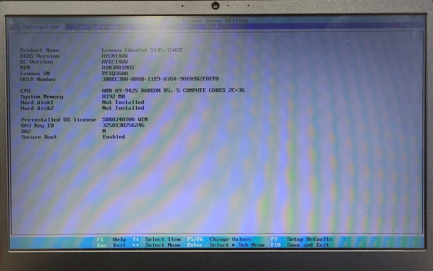 Lenovo IdeaPad S145, AMD A9-9425 Radeon R5, 8GB RAM, NO SSD, NO CHARGER *READ*