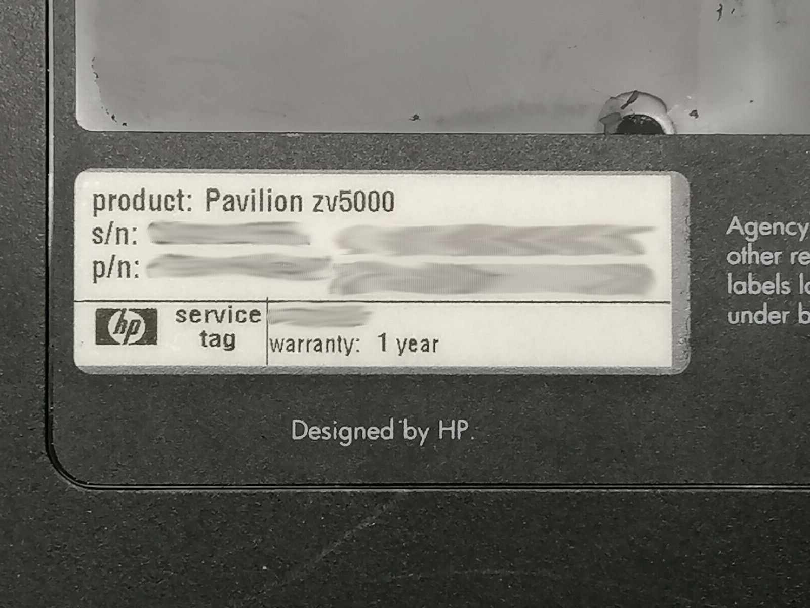 FOR PARTS 15.4″ HP Pavilion zv5000 (Intel Pentium 4/2.40 GHz/NO RAM/NO HDD)