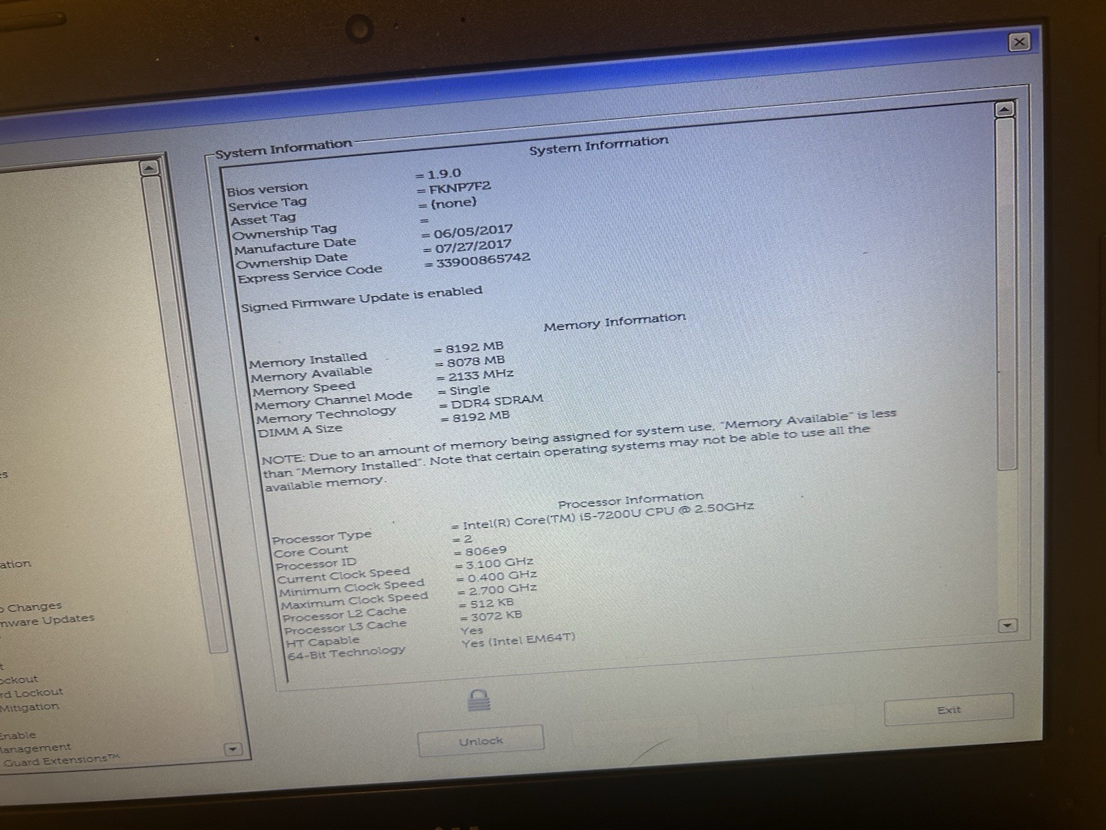 Dell Latitude 3380 Laptop i5-7200U 8GB R Boots to BIOS BIOS Unlocked GRADE B