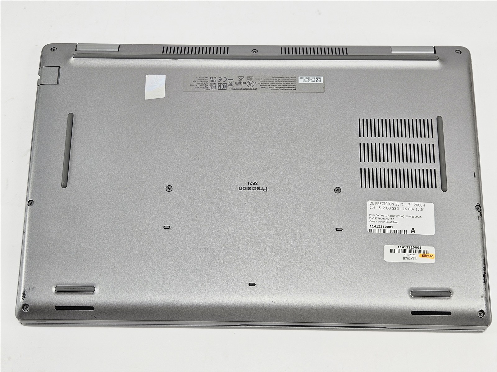 Dell Precision 3571 Gray 15.6″ Core i7-12800H 16GB RAM 512GB NVMe SSD T600