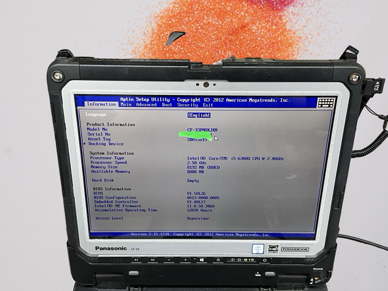 Panasonic Toughbook CF-33 i5-6TH GEN 2.4GHz 8GB RAM TOUCH