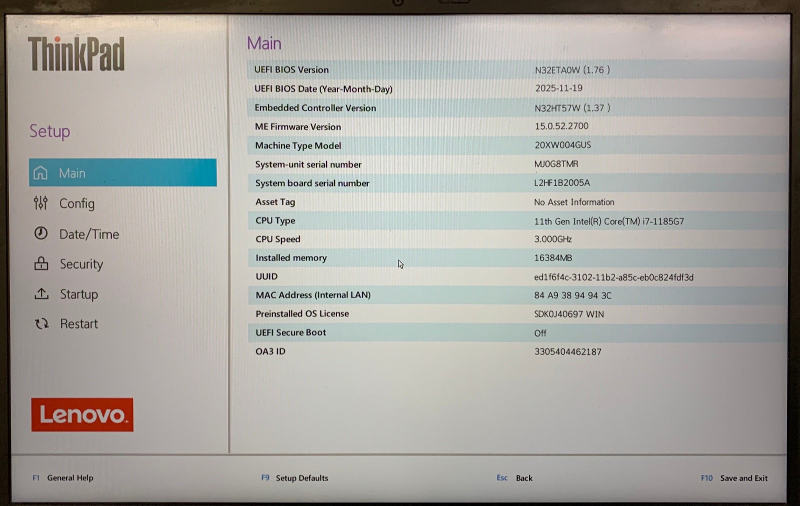 Lenovo ThinkPad X1 Carbon Gen 9 14″ i7-1185G7 16GB, No Storage, Remote Managed