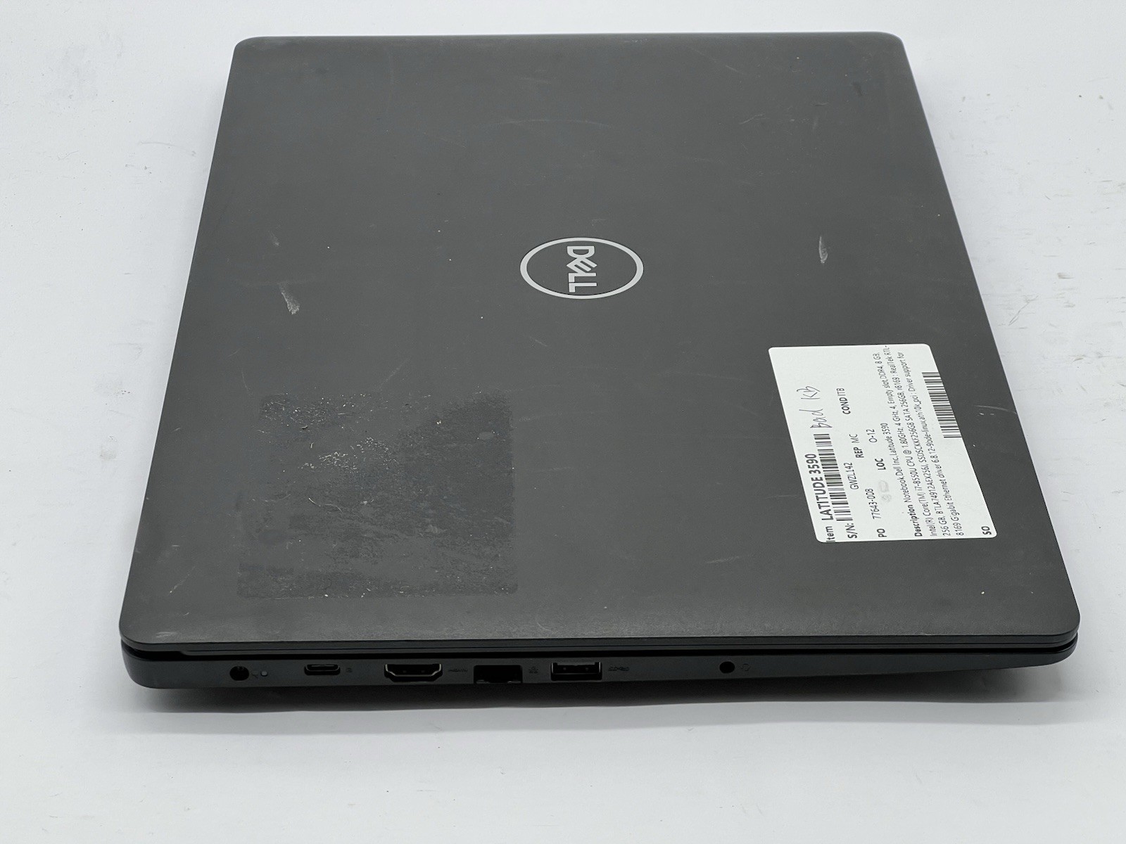 Dell Latitude 3590, i7-8550U CPU, @ 1.80GHz, 8GB RAM, 256GB SSD-No OS/Charger
