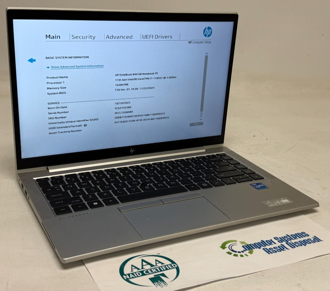 HP EliteBook 840 G8 14″ (i7-1185G7 3.0GHz – 16GB RAM – 512GB SSD – Win11Home)