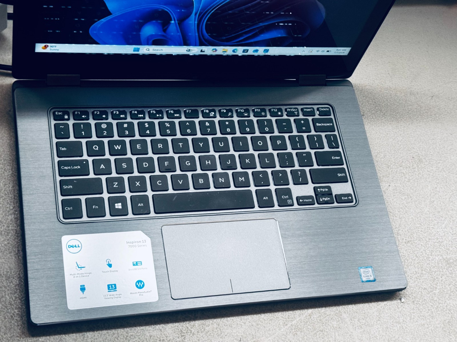 Dell Inspiron 2-in 1 Touch Laptop-Intel i5 6200U-8GB RAM-256GB WIN 11-Excellent