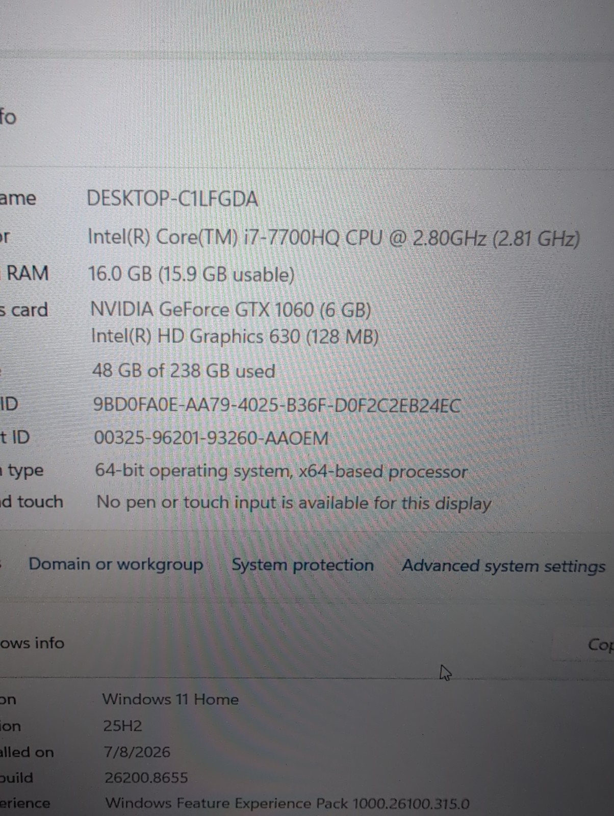 🎸 ACER Predator G3-571 15.6″ Laptop i7-7700HQ /16GB/256GB/GTX 1060 6GB/Win11