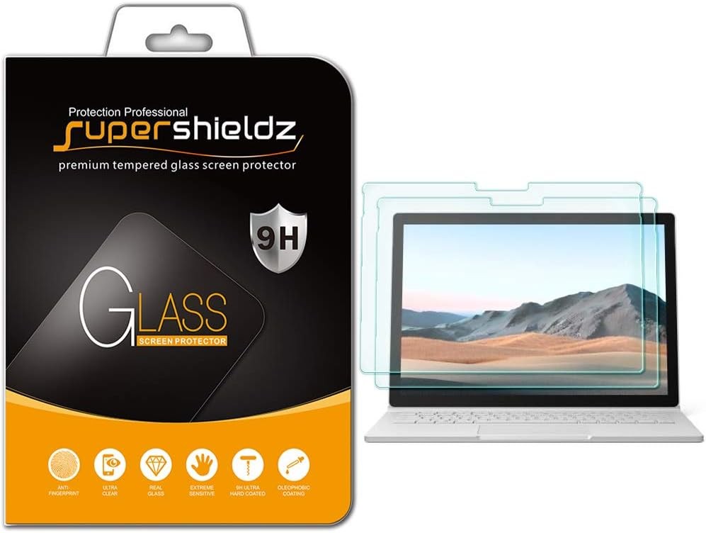 Designed for Microsoft Surface Book 3 (13.5 inch) Screen Protector, 2 Pack, Glas