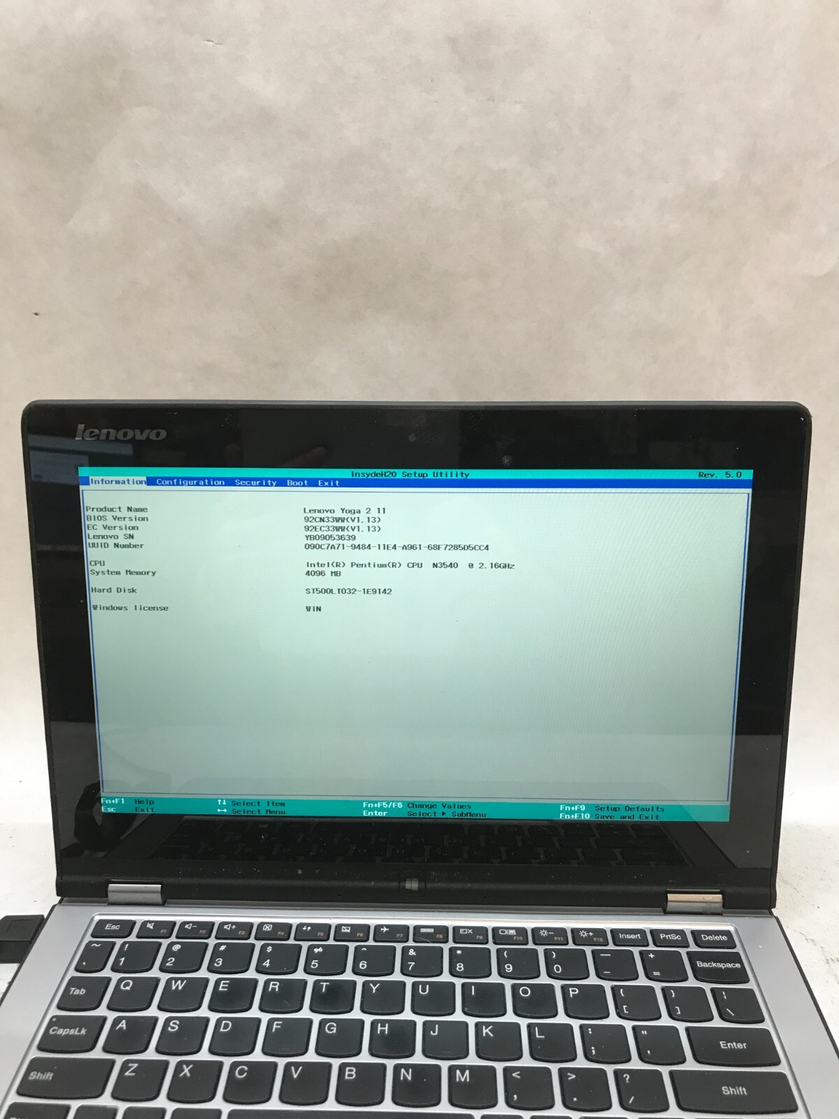Lenovo Yoga 2 11 Laptop 11″ Pentium N3540 2.16GHz 4GB RAM 500GB HDD NO OS – -DW