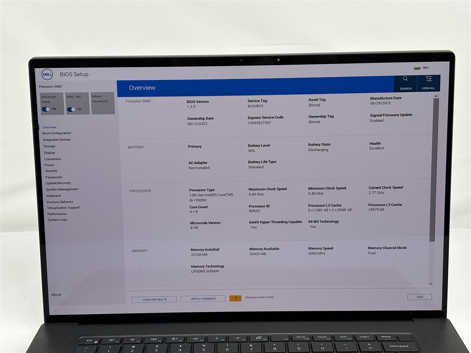 Dell Precision 5680 16″ i9-13900H 32GB 1TB NVMe SSD 4K Touch HDMI