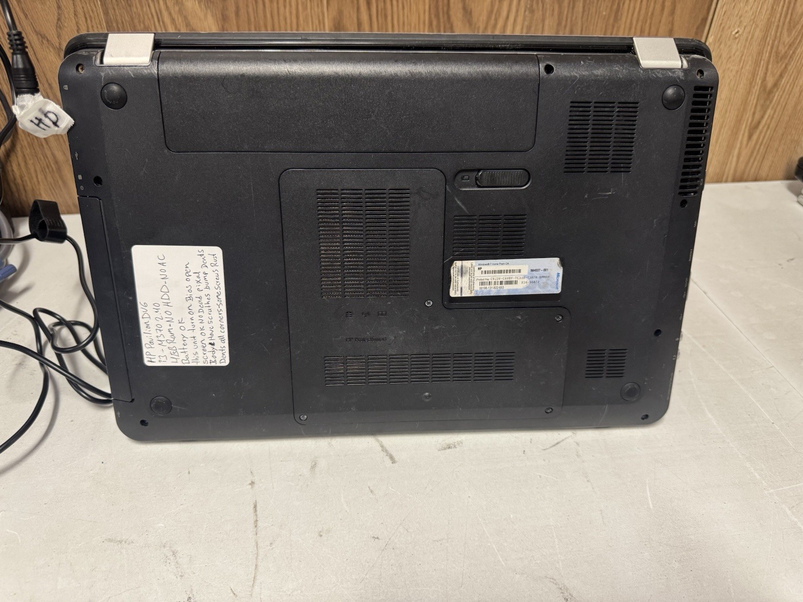 HP Pavilion dv6 i3-2370M 4GB No HDD Boots to BIOS – For Parts/Repair