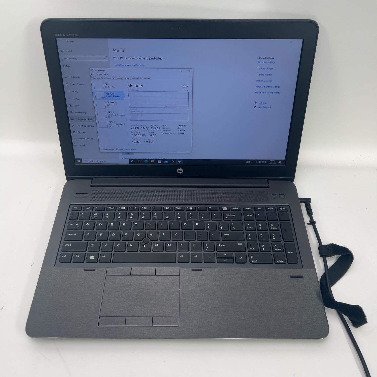 HP ZBook 15 G3 i7-6820hq 16GB RAM 256GB